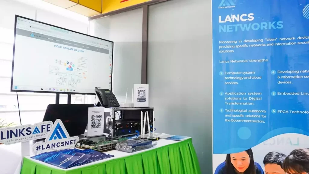 Lancs Networkss product display booth at CCE Hub